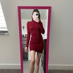 Knit Turtleneck Mini Dress